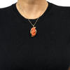 Vintage Hand Carved Coral 14K Yellow Gold Pendant
