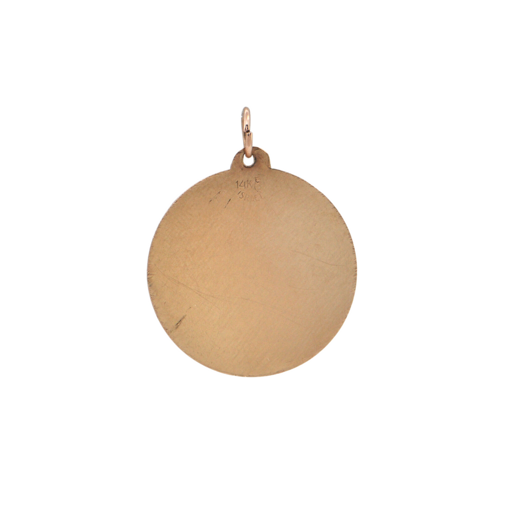 Vintage 14k Gold Round Pendant + Montreal Estate Jewelers