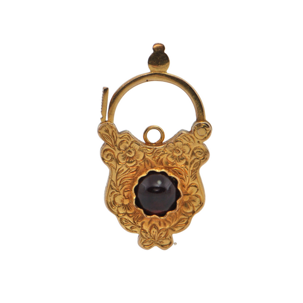 Vintage 14k Gold Etruscan Revival Heart Padlock Pendant + Montreal Estate Jewelers
