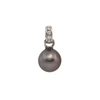 Estate 12.4mm Tahitian Pearl and Diamond 18k Gold Pendant + Montreal Estate Jewelers