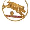 Vintage Jumping Pig Pearl and Synthetic Ruby 18K Gold Charm/Pendant + Montreal Estate Jewelers