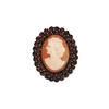 Antique Cameo with Garnet Frame Vermeil Pendant/Brooch + Montreal Estate Jewelers