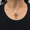 Edwardian English Amethyst and Seed Pearl 15ct Lavallière Pendant + Montreal Estate Jewelers