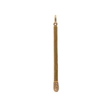 Diamond 18K Yellow Gold Matchstick Pendant + Montreal Estate Jewelers