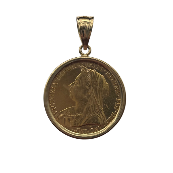 Vintage 22k Gold Coin and 18K Gold Carabiner Charm Holder