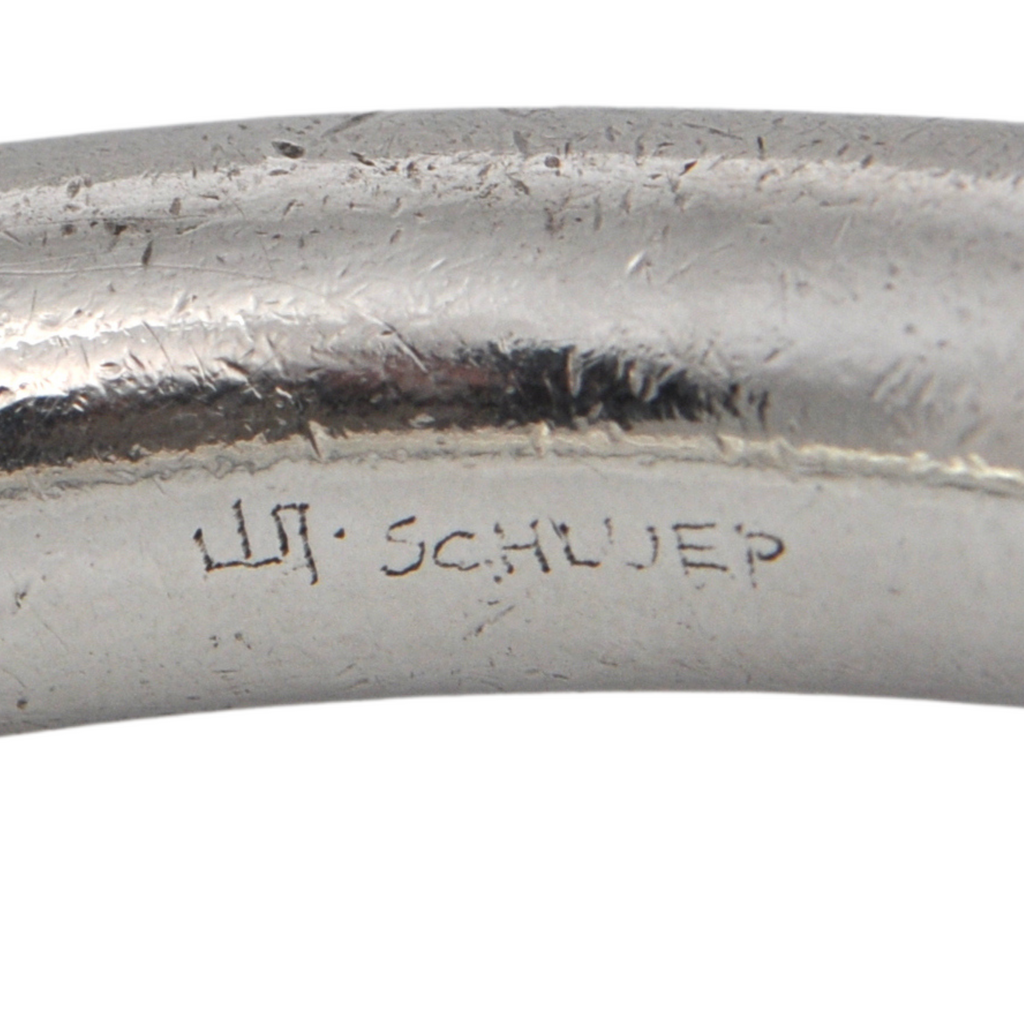 Estate Signed Walter Schluep Sterling Silver Round Open Bangle Bracelet + Montreal Estate Jewelers