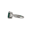 Estate Emerald and Diamond 18K White Gold Ring