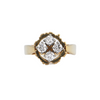 Mid-Century Brutalist Diamond 18k Yellow Gold Ring + Montreal Estate Jewelers
