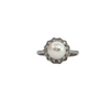 Vintage Pearl and Diamond 18K Gold Ring + Montreal Estate Jewelers