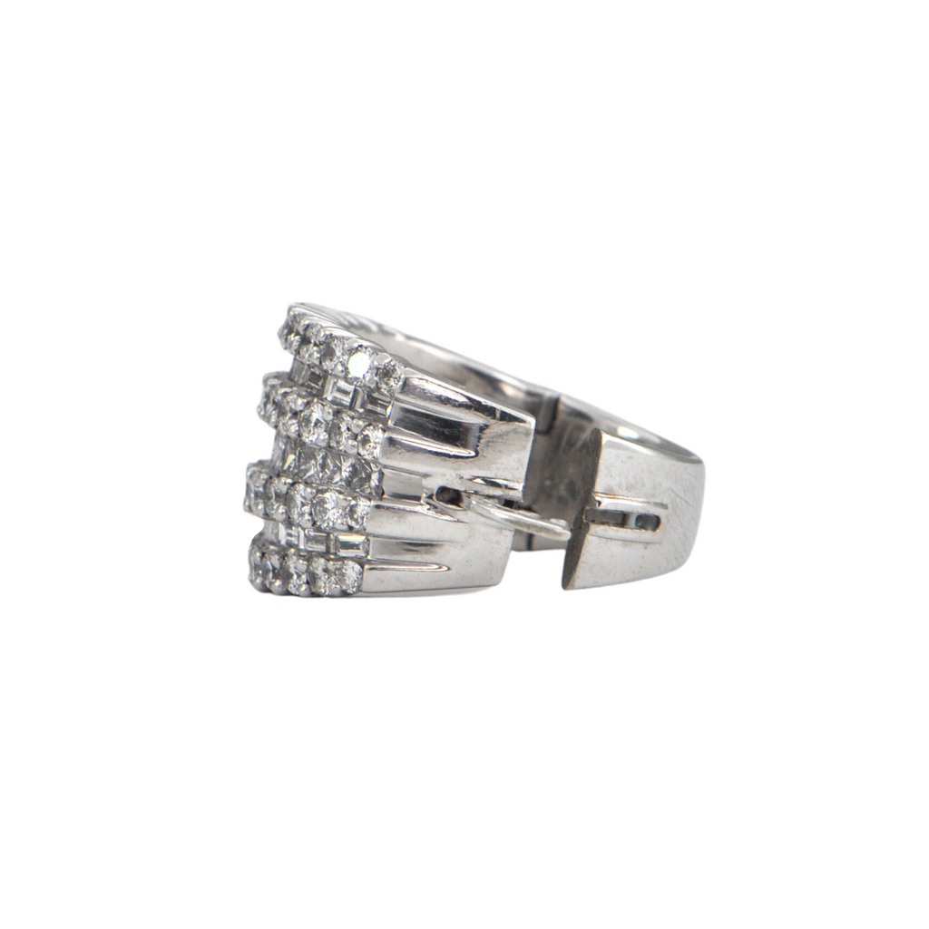 Estate Diamond Multi-Band Platinum Ring With Hinged Band + Montreal Estate Jewelers