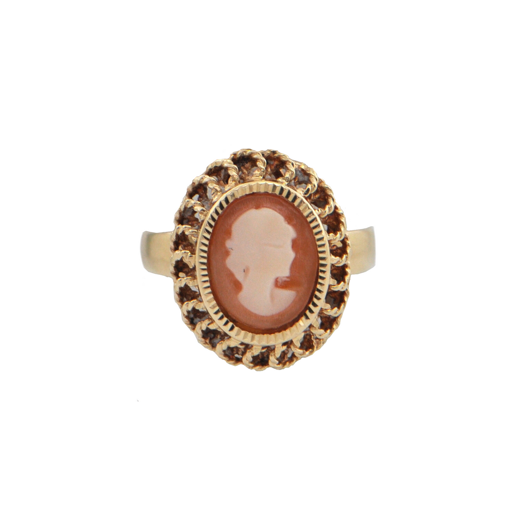 Vintage Cameo 14k Gold Ring + Montreal Estate Jewelers