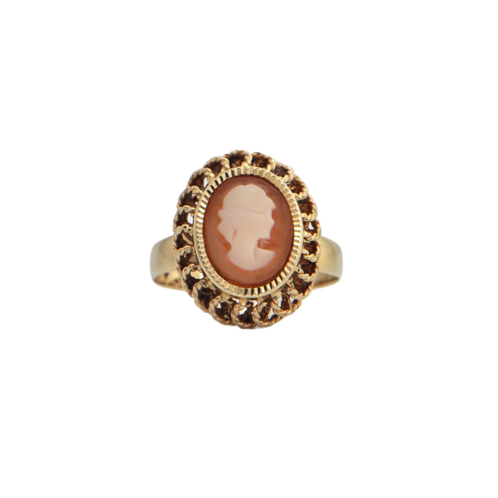 Vintage Cameo 14k Gold Ring + Montreal Estate Jewelers