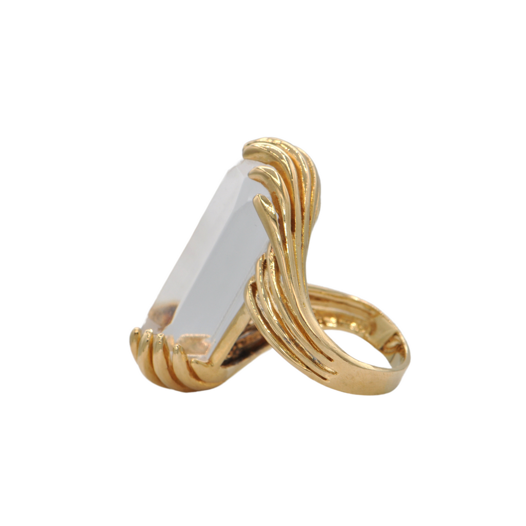 Vintage Quartz 18K Gold Ring + Montreal Estate Jewelers