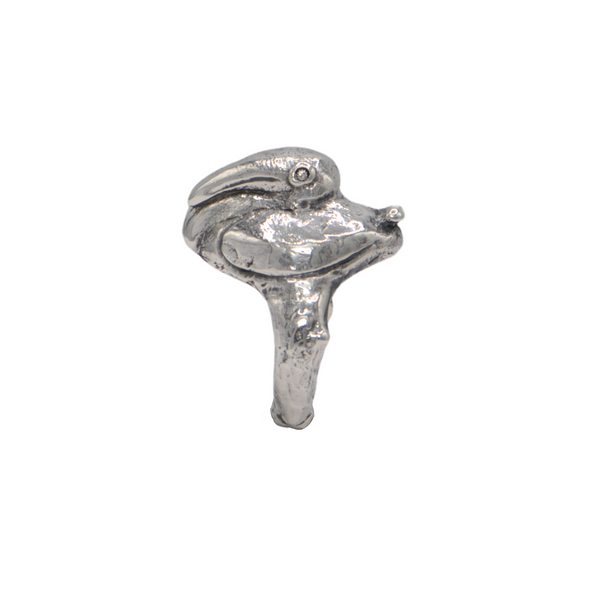 Estate Signed Walter Schluep Sterling Silver Duck Ring + Montreal Estate Jewelers