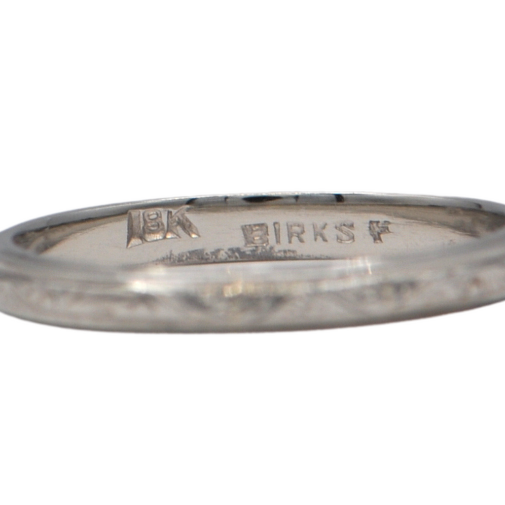 Vintage Birks 18K White Gold Band + Montreal Estate Jewelers