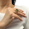 Retro Nephrite Jade 14K Gold Ring