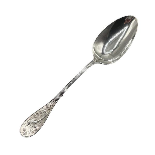 Tiffany & Co. 'Jardin' Collection (formally Audubon) Sterling Silver Large Serving Spoon + Montreal Estate Jewelers