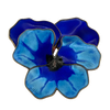 Signed David-Anderson (Norway) Sterling Silver and Enamel Blue Pansy Brooch - daisy exclusive jewellers