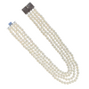 Estate Four Strand Japanese Cultured Pearls Necklace with 18K Gold Clasp