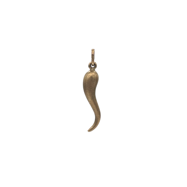 Vintage yellow gold hollow horn charm/pendant. This cornicello pendant is a powerful amulet or talisman, carefully crafted to bring its wearer protection from the evil eye and misfortunes.