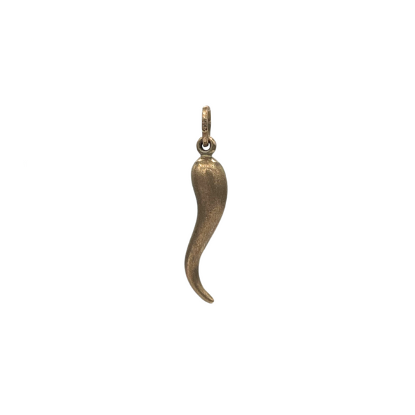 Vintage yellow gold hollow horn charm/pendant. This cornicello pendant is a powerful amulet or talisman, carefully crafted to bring its wearer protection from the evil eye and misfortunes.