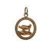 Vintage 14K Yellow Gold Pisces Zodiac Sign Charm