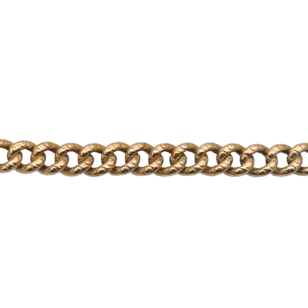 Vintage 14k Rose Gold Engraved Curb Link Bracelet