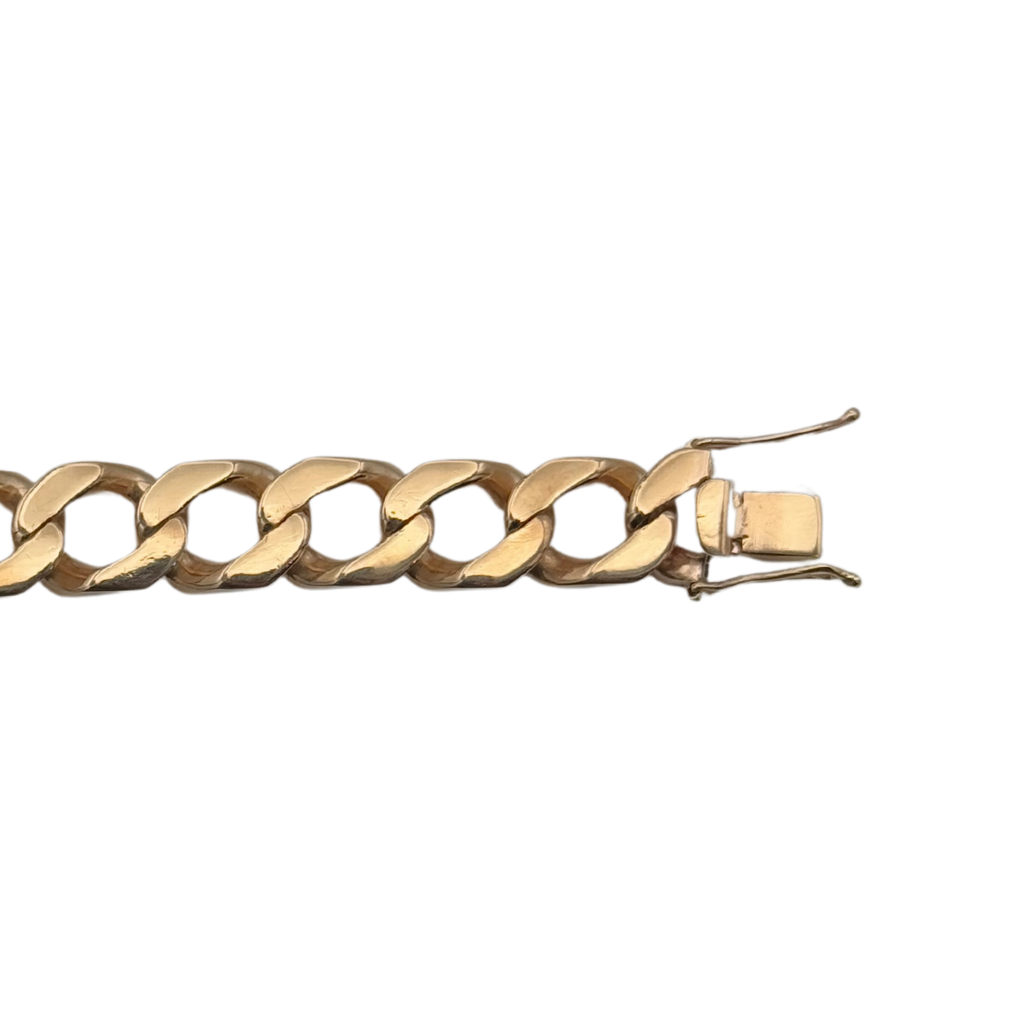 Vintage 14k Solid Rose Gold Curb Link Bracelet