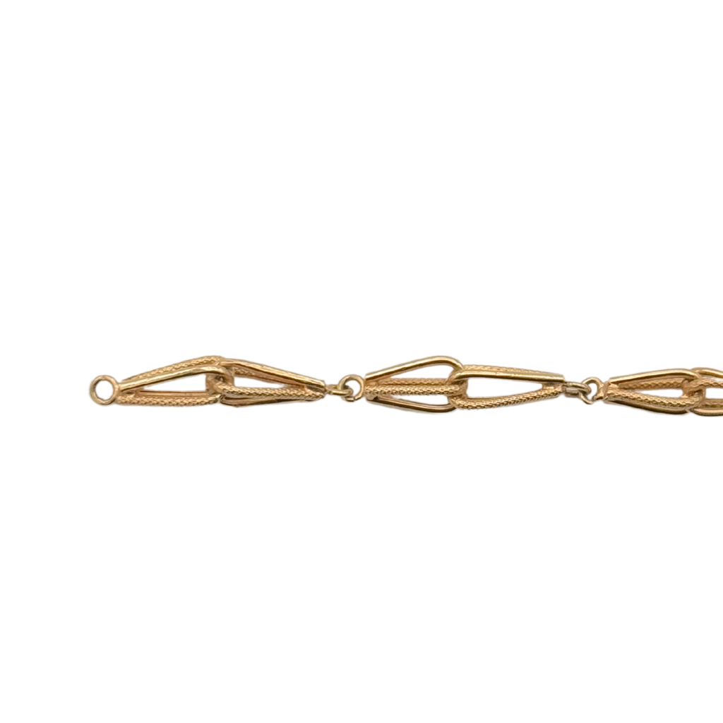 Vintage 18k Yellow Gold Geometric Fancy Link Bracelet
