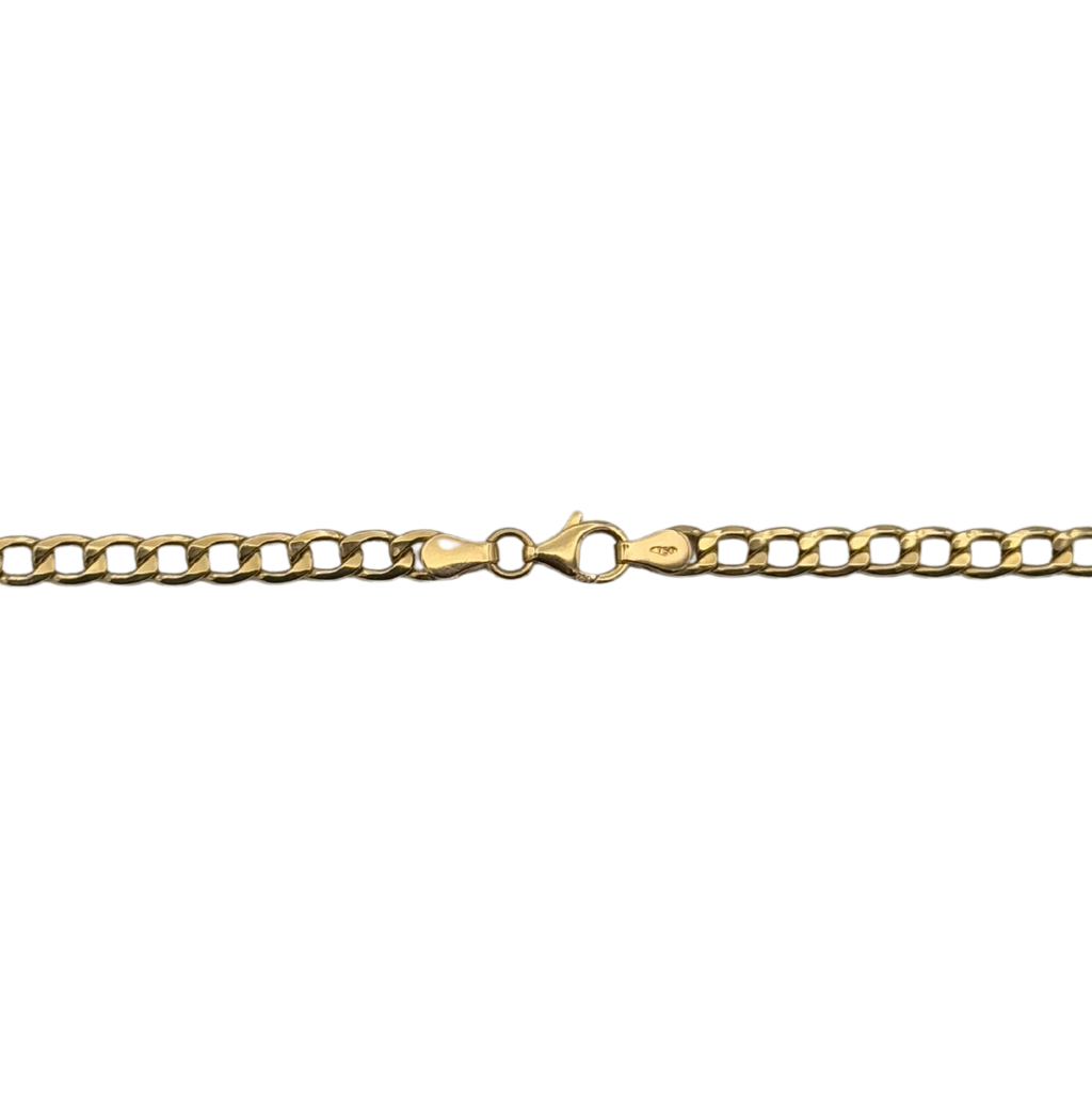Vintage 18k Yellow Gold Hollow Curb Chain