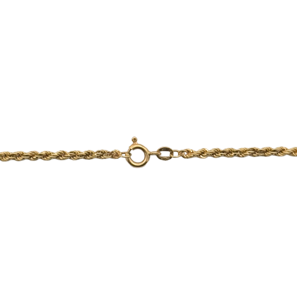 Vintage 18k Yellow Gold Solid Rope Chain