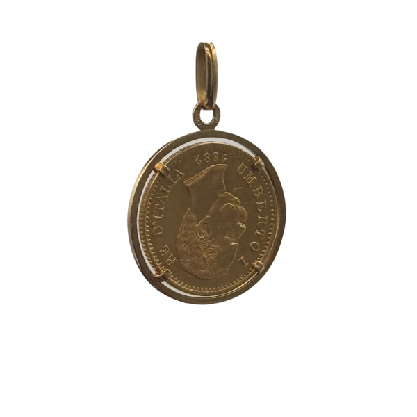 Vintage 21K Gold Italian 20 Lire Coin