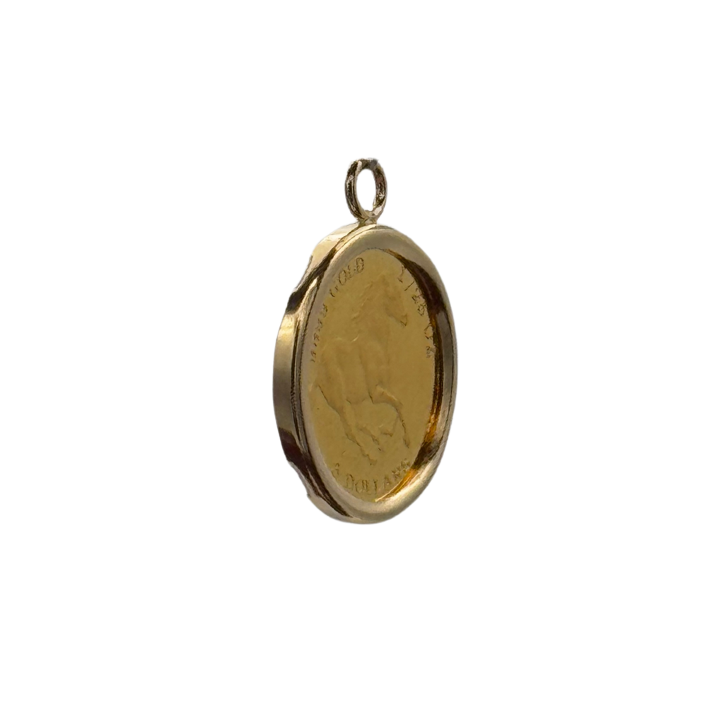 Vintage 24K Gold Tuvalu 3 Dollar 2000 Coin Charm2