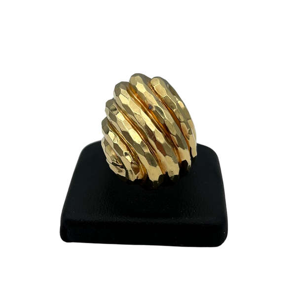 Vintage Henry Dunay 18k yellow gold swirl cocktail ring - Daisy Exclusive Jewellers