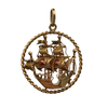 Vintage Portuguese Filigree Ship Pendant in 0.800 fine gold