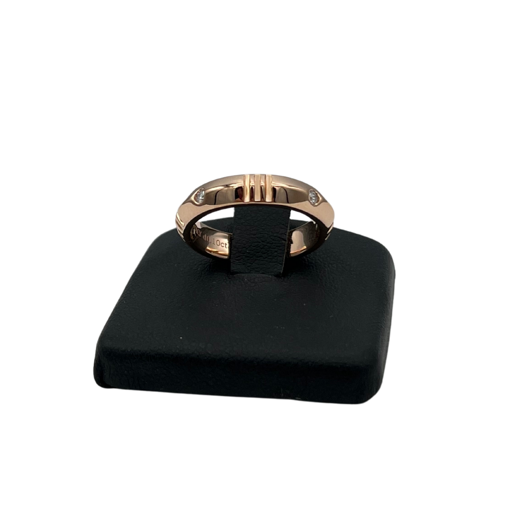 Vintage Tiffany & Co. Atlas X Closed 0.10ct Rose Gold Diamond band - Daisy Exclusive Jewellers