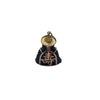 Very Rare Carved Black Sapphire (corundum) Buddha charm/pendant encased in 14k yellow/rose gold, with little decorative red glass stone on hat. Unique piece, chatoyance clearly visible on the face of the Buddha. Beyond the symbolism, this pendant is distinguished by its rarity.