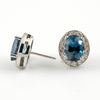 Double Blue Aquamarine & Diamond Stud Earrings + Montreal Estate Jewelers