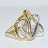 Modern Abstract Ring in 18k White & Yellow Gold