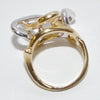 Modern Abstract Ring in 18k White & Yellow Gold