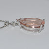 Morganite Drop & Diamond Pendant in 18k White Gold - Westmount Montreal Jewellers