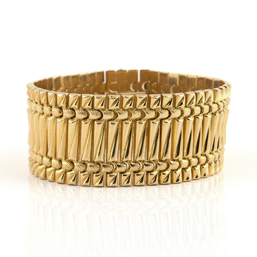 Vintage Italian Gold Linked Cuff bracelet - Westmount, Montreal
