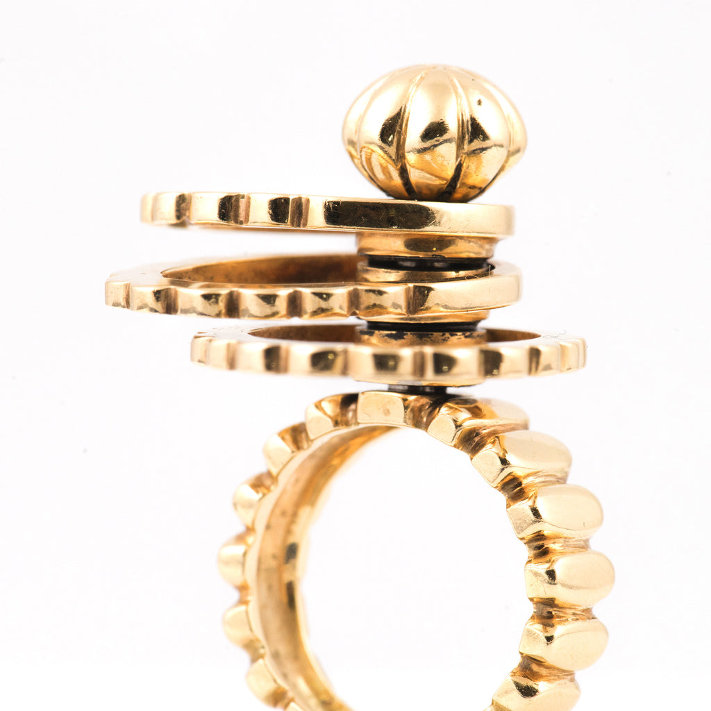 Gold Rotating Rings Retro 14K Yellow Gold Spinning Ring– Daisy Exclusive