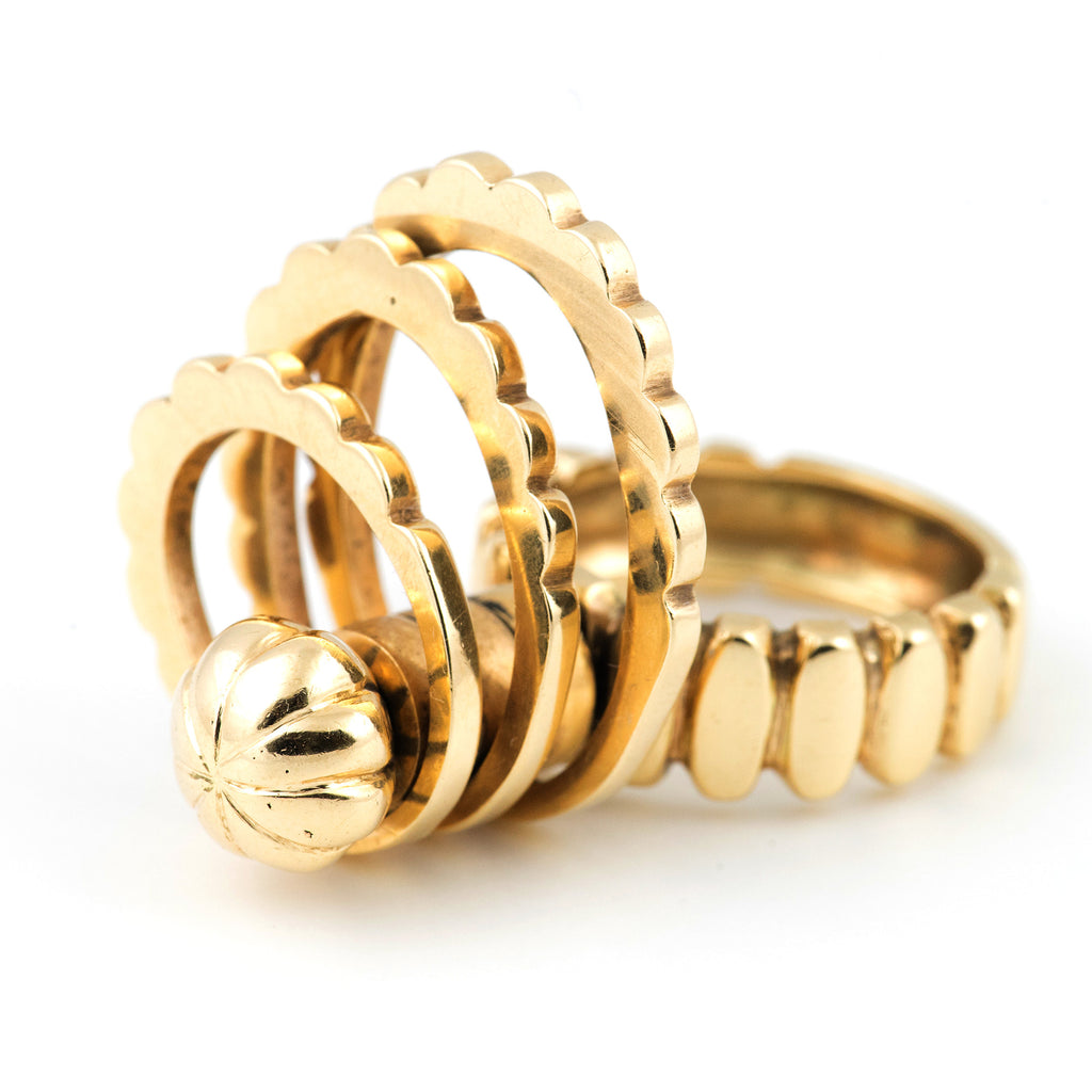 Gold Rotating Rings Retro 14K Yellow Gold Spinning Ring– Daisy Exclusive