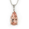 Morganite Drop & Diamond Pendant in 18k White Gold - Westmount Montreal Jewellers