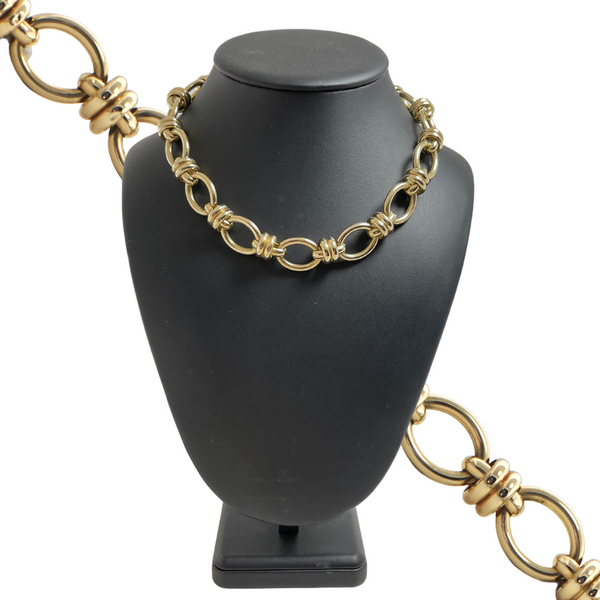 Vintage Italian 14K Gold Large Oval Link Necklace + Montreal Estate Jewelers
