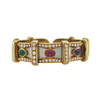 Precious Gem Cuff Bracelet 18k yellow & white gold- Fine Quality + Montreal Estate Jewelers