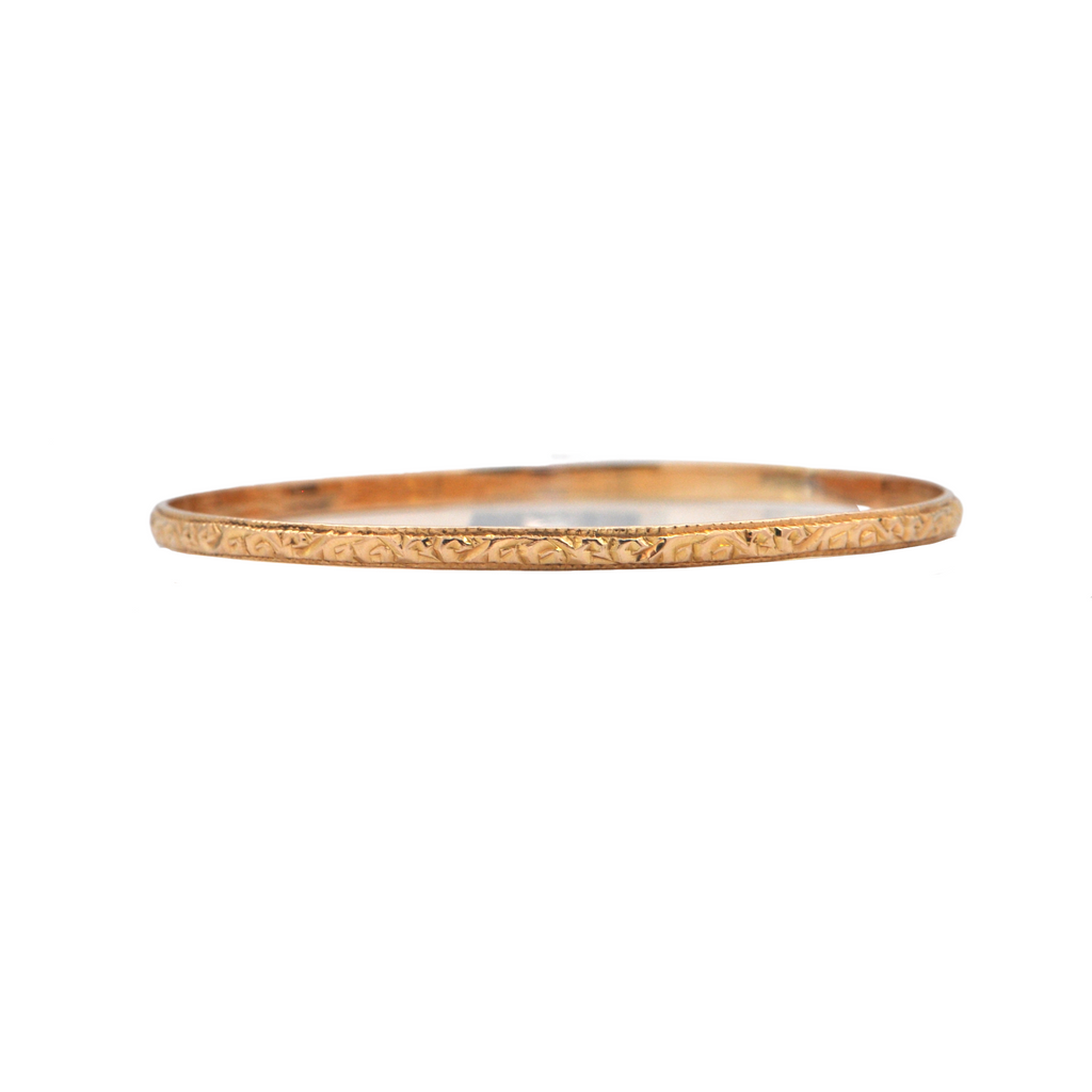 Estate Moroccan 18K Gold Bangle Bracelet (3 Available) + Montreal Estate Jewelers