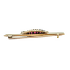 Antique 14K Yellow Gold Diamond and Peach Pink Doublet Bar Pin C. 1800 + Montreal Estate Jewelers