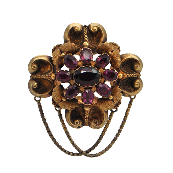 Antique Russian 14K Rose Gold Enamel Spider Brooch With Diamonds And  Emeralds